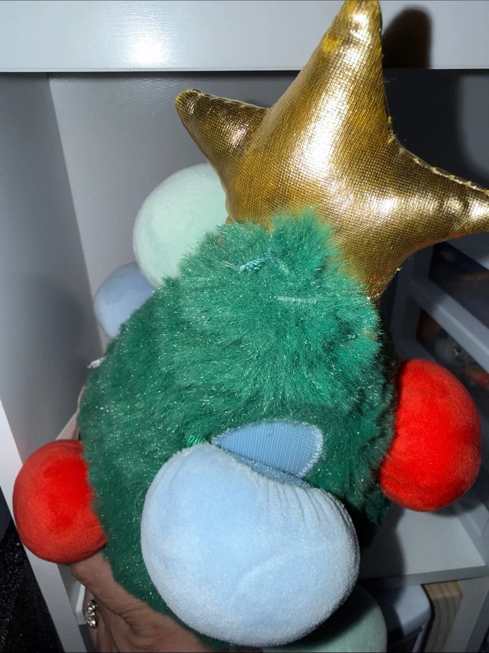 Plush Green Christmas Tree Stuffed Toy with Gold Star